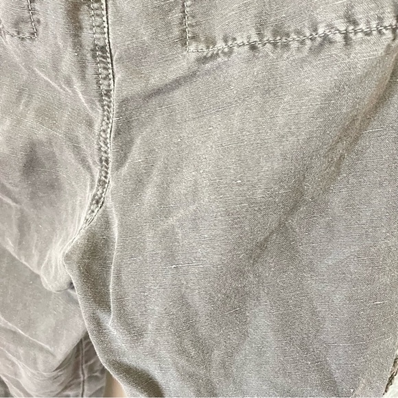 Sundance More Than Cargo Gray Linen Cotton Embroidered Boho Utility Pants - Picture 7 of 8